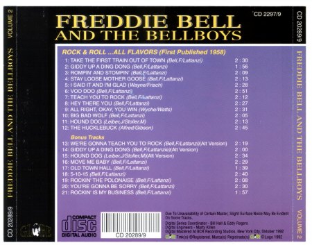 Freddy Bell &amp; The Bellboys - Rock &amp; Roll ...All Favors-back.jpg