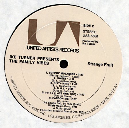 Ike Turner &amp; Family Vibes - Strange Fruit - label.JPG