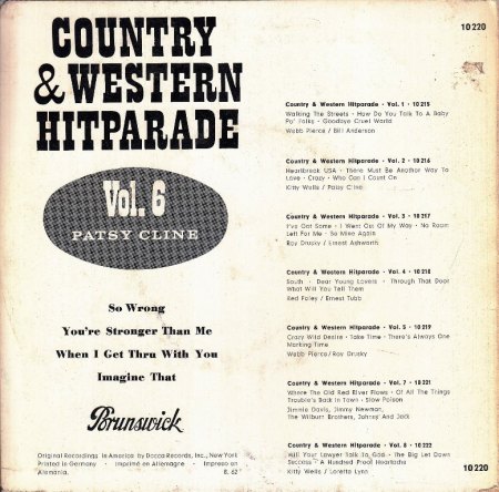 PATSY CLINE - Country &amp; Western Hitparade Vol. VI - CV RS -.jpg