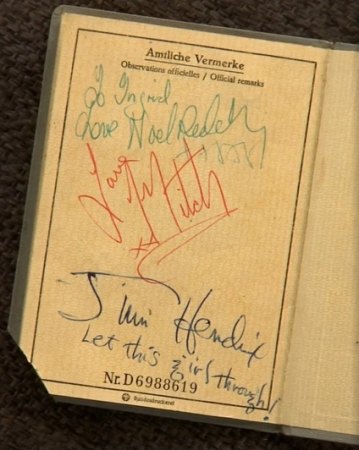 JIMI HENDRIX - Autogramme