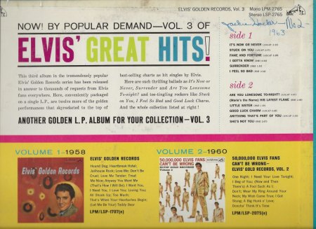 ELVIS ' Golden Records Vol.3