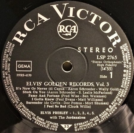 ELVIS ' Golden Records Vol.3