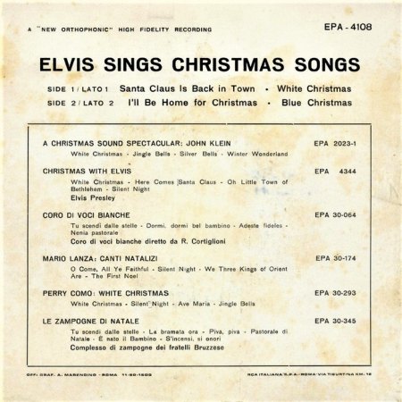 ELVIS 8108 Christmas EP ITALY