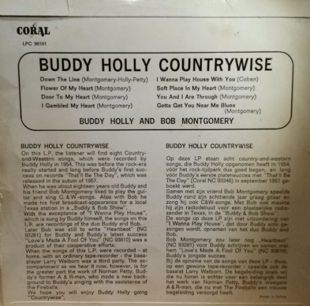 10" LP Countrywise Coral LPC 96 101 von Buddy Holly
