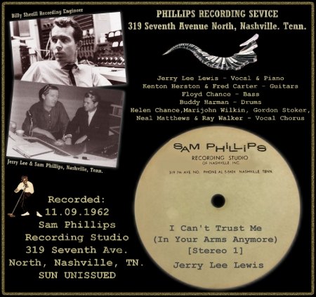 JERRY LEE LEWIS  - I CAN'T TRUST ME (IN YOUR ARMS ANYMORE) (S1)