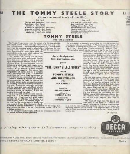 TOMMY STEELE - LP's