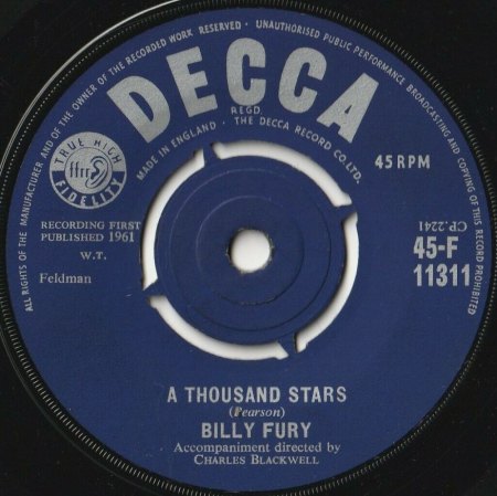 Billy Fury - Kurz-Bio - Single-Discos