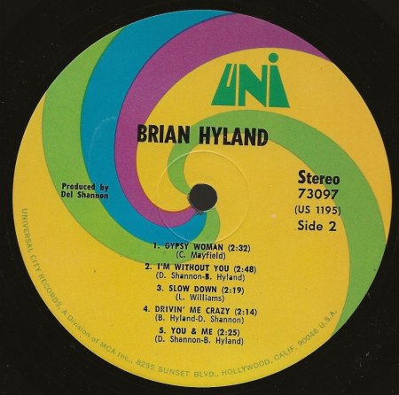 Brian Hyland auf UNI & MCA