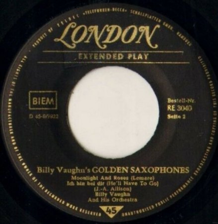 Billy Vaughn die deutschen EPs auf London