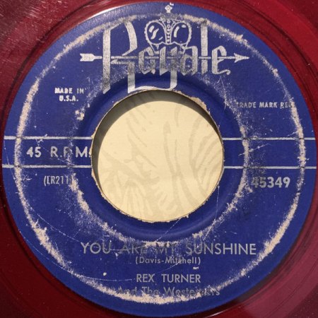 YOU ARE MY SUNSHINE bereits 1956 auf 45 RPM