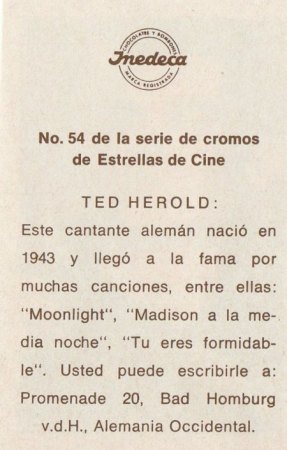 TED HEROLD  -   Autogrammkarten