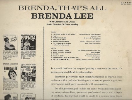 BRENDA LEE - LP-Diskographie