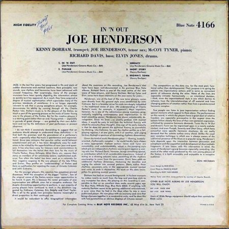 JOE HENDERSON - sax -