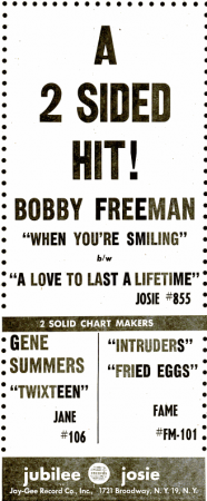 Bobby Freemann - jubilee records - 1959-02-02.png
