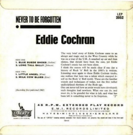 EDDY COCHRAN - engl. EP's