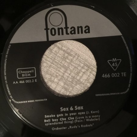 RUDY`S ROCKETS - Sex and Sax (Deutsche Fontana EP)