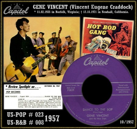 GENE VINCENT AND HIS BLUE CAPS - HOT 100 VON 1957