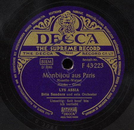 Assia, Lys - Bela Sanders Orch  Decca F 43223 1_Bildgröße ändern.jpg