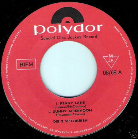 Beatles30Die 3 Spitzbuben mit Penny Lane auf Polydor 08-68.jpg