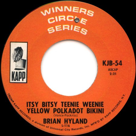 ItsyBitsy10Brian Hyland aus 1965 auf Kapp KJB 54.jpg