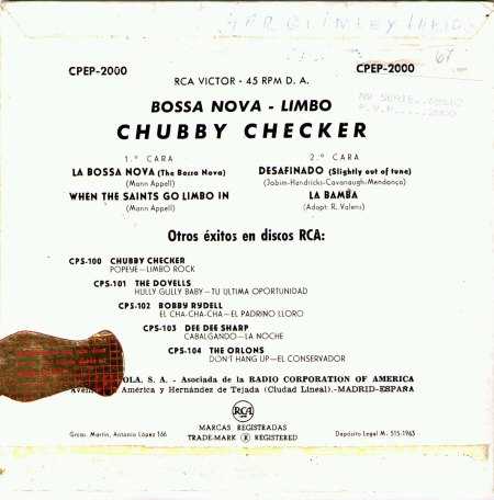 k-Checker,Chubby02RCA EP Bossa Nova Limbo Rück.jpg