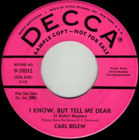 CARL BELEW - I know , but tell me dear -B-.jpg