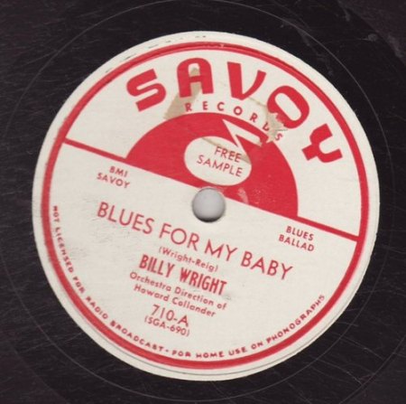 Wright,Billy07Savoy 710 A Blues for my baby.jpg