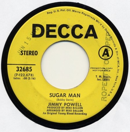 Darin,Bobby30Sugar Man Jimmy Powell Decca 32685.jpg